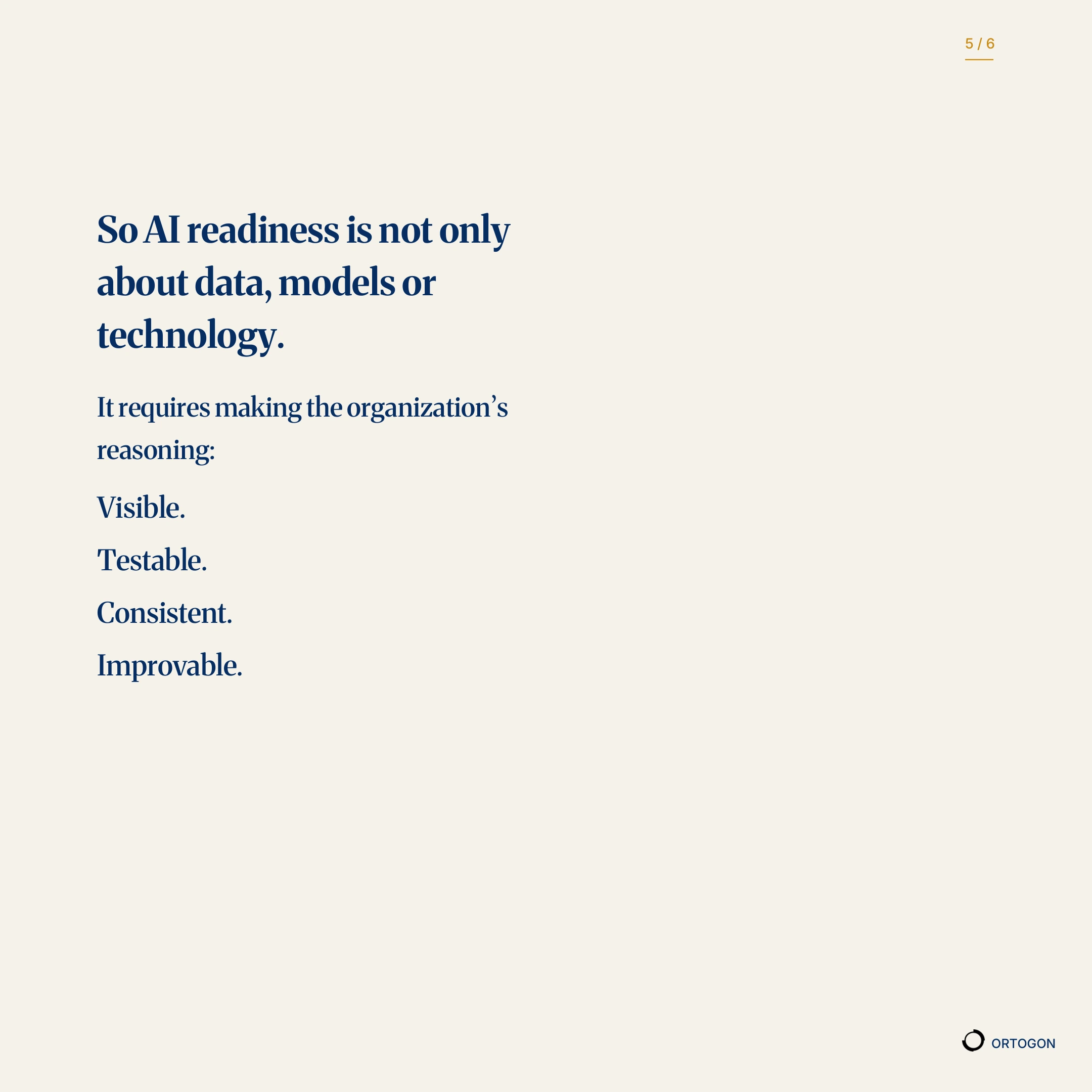 Couverture du carrousel « AI Will Not Fix How Your Organization Reasons. It Will Scale It. », actuellement disponible en anglais. (Page 5)