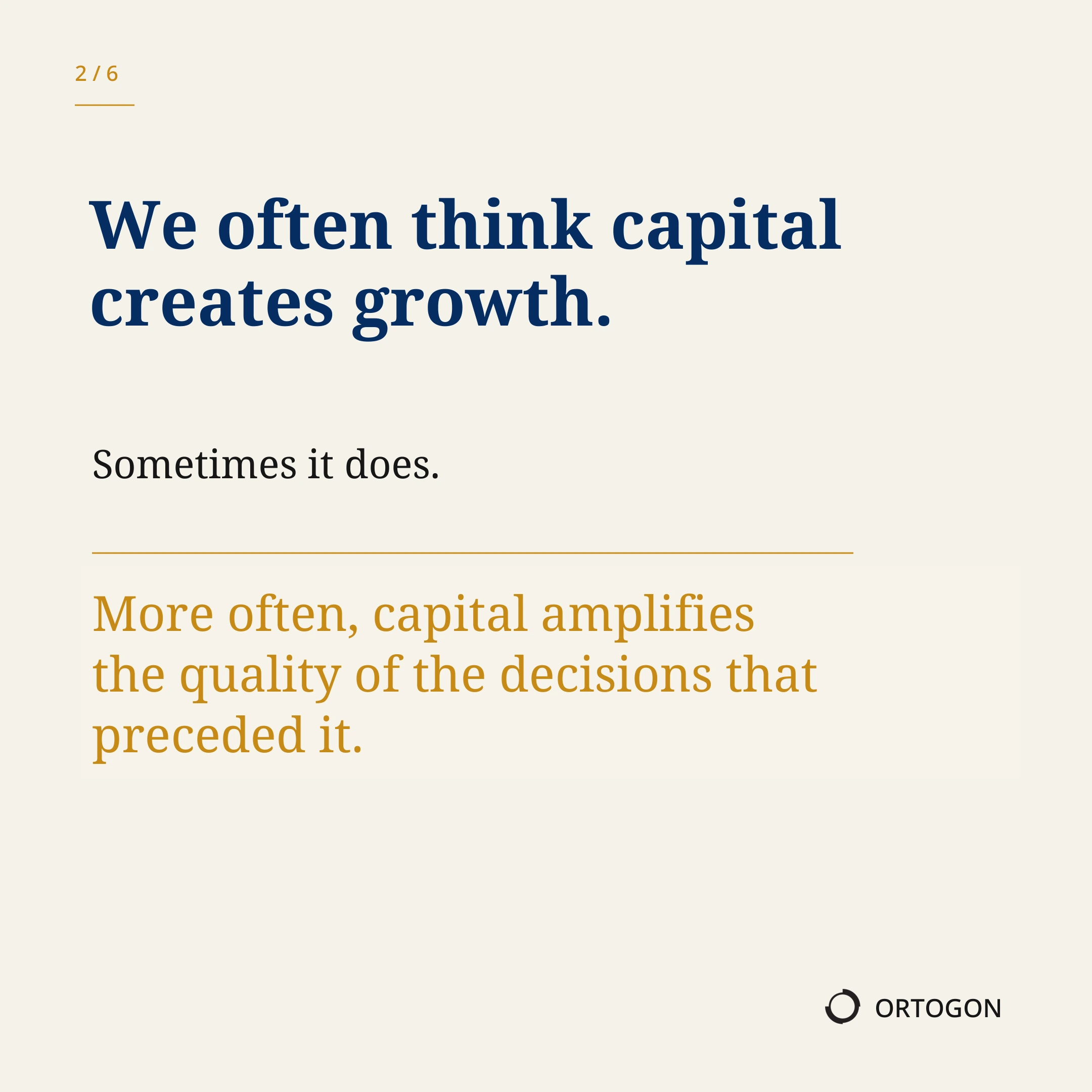 Couverture du carrousel « Capital Follows Decisions », actuellement disponible en anglais. (Page 2)