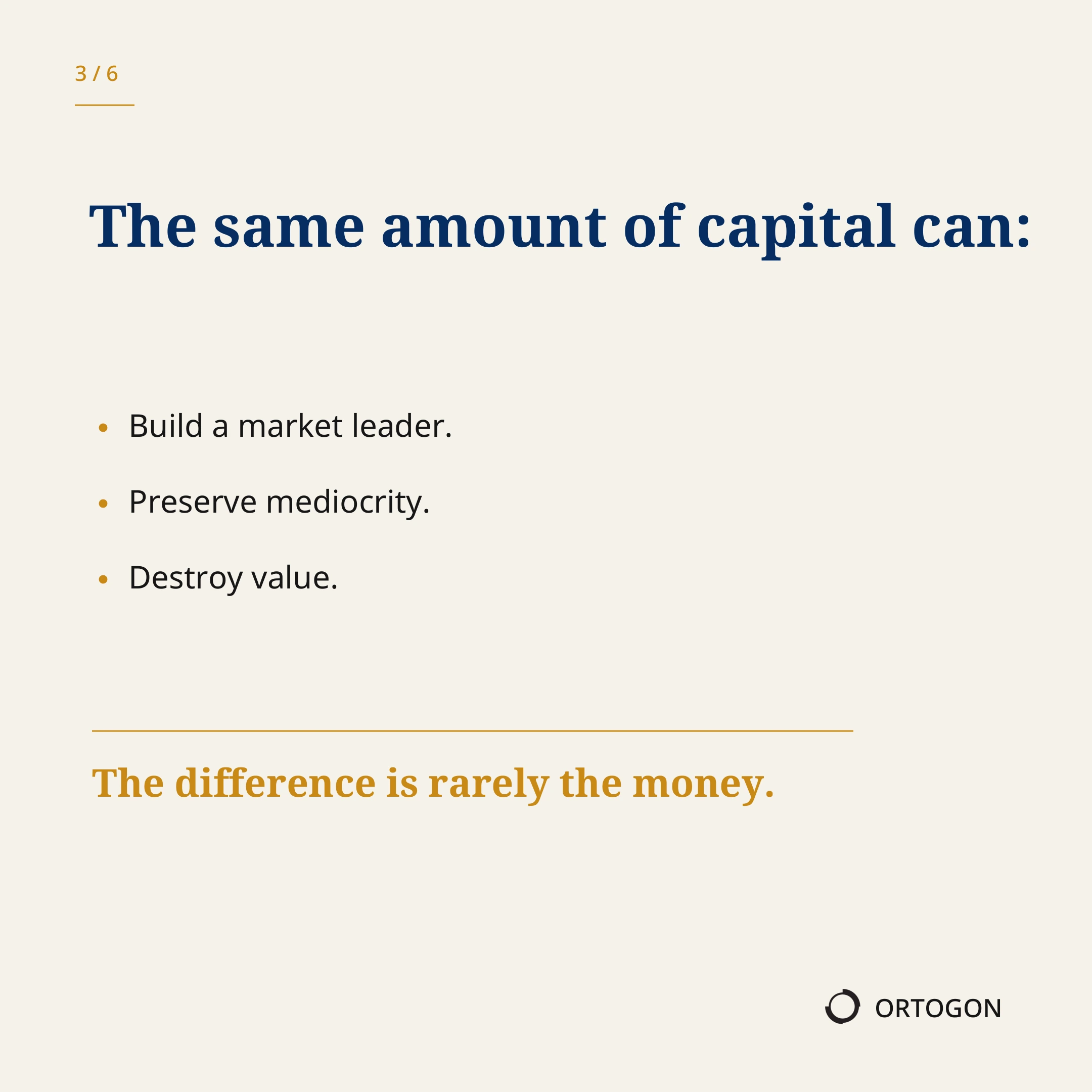 Couverture du carrousel « Capital Follows Decisions », actuellement disponible en anglais. (Page 3)