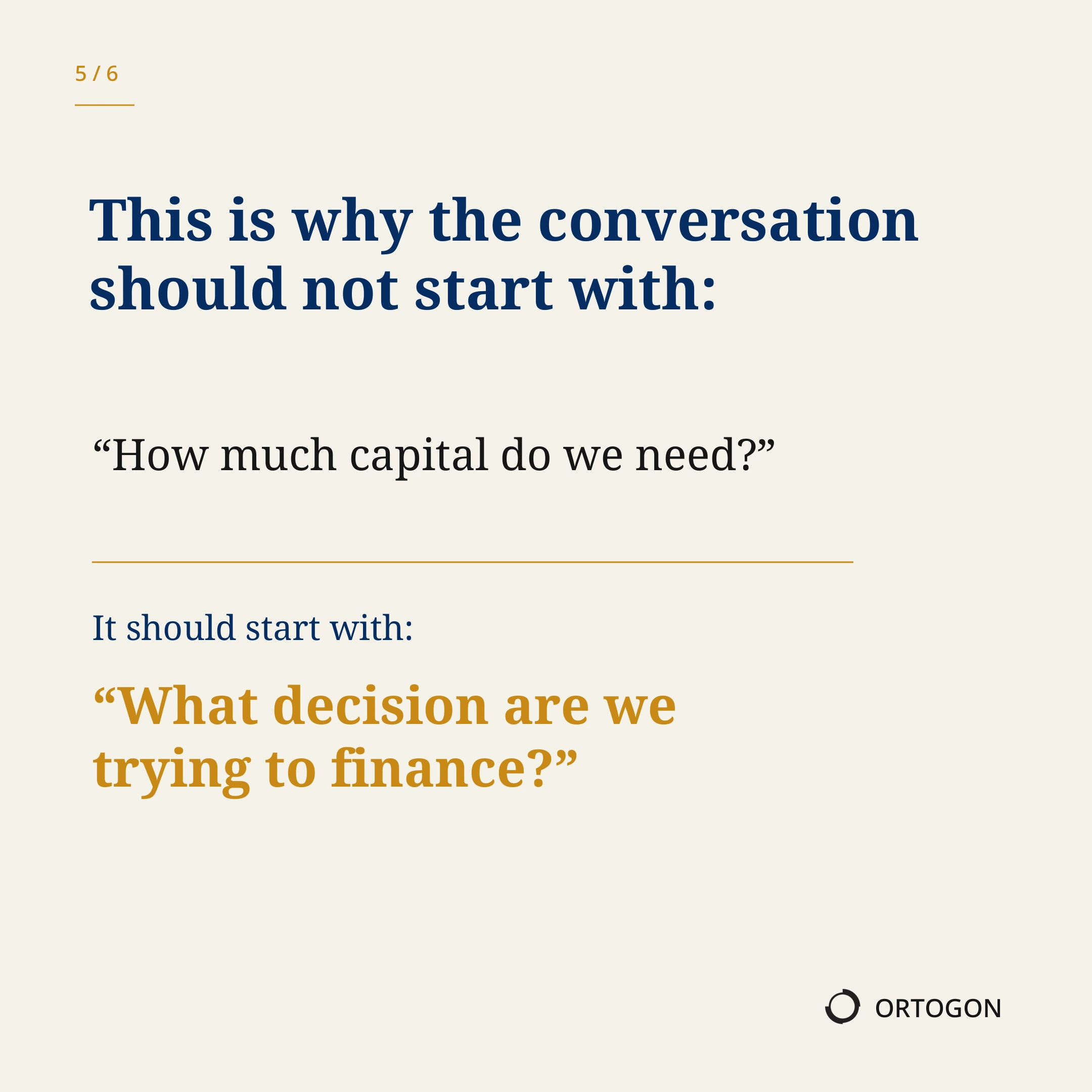 Couverture du carrousel « Capital Follows Decisions », actuellement disponible en anglais. (Page 5)