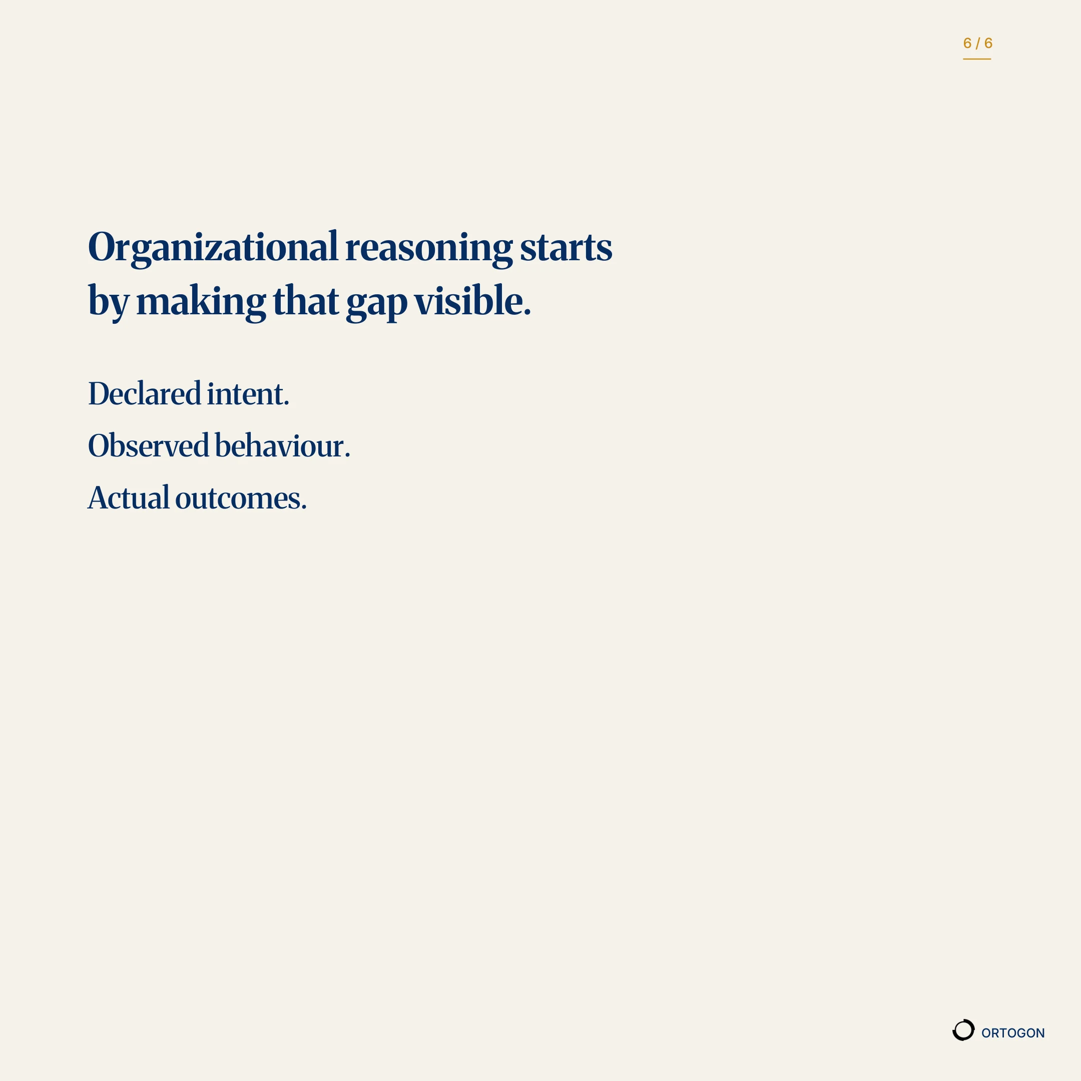 Cover page of the carousel 'Every organization has two versions of strategy.'. (Page 6)