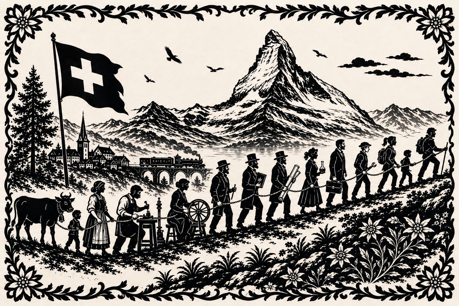 Visuel « Happy Birthday, Switzerland », actuellement disponible en anglais.