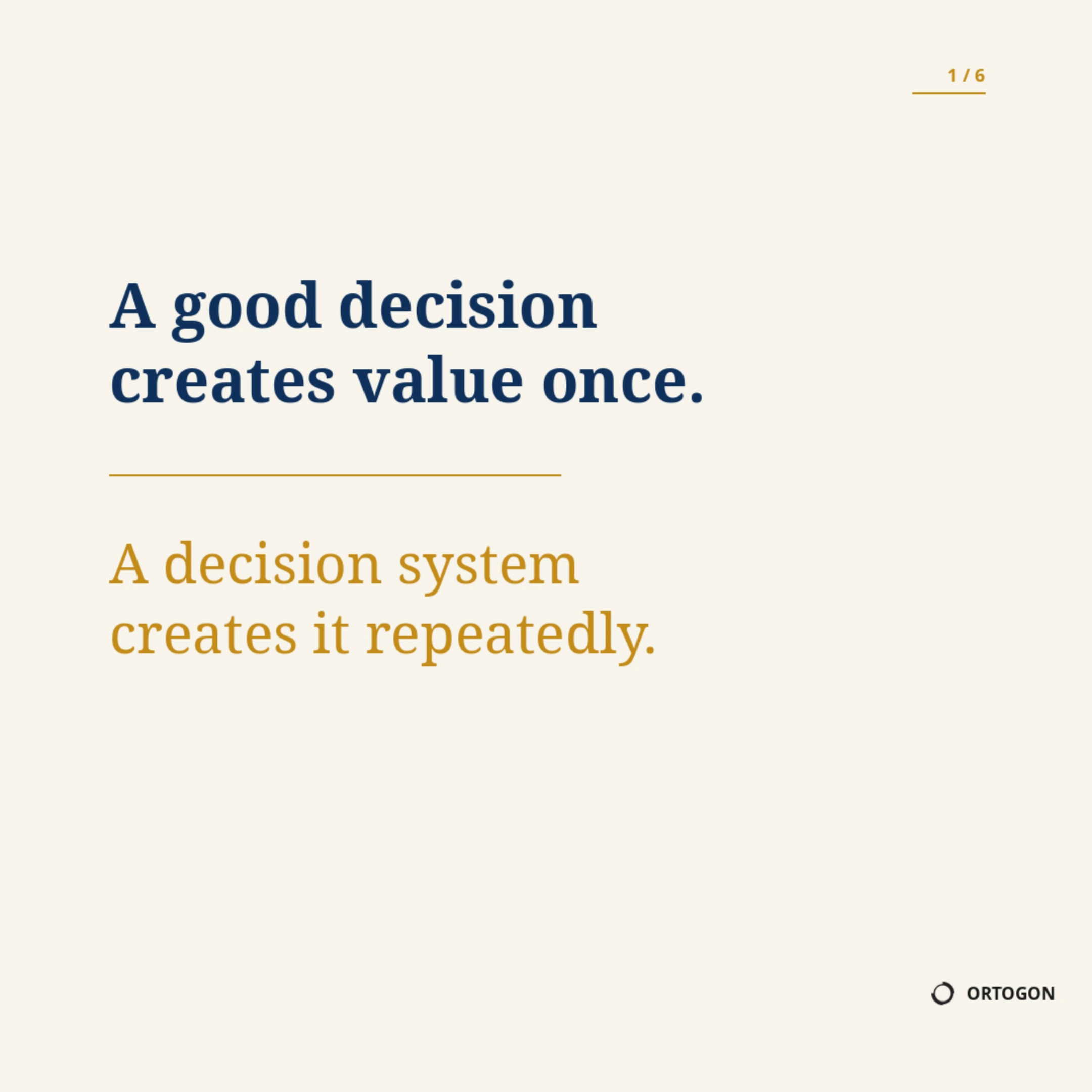 Couverture du carrousel « One Good Decision Can Change an Outcome », actuellement disponible en anglais. (Page 1)