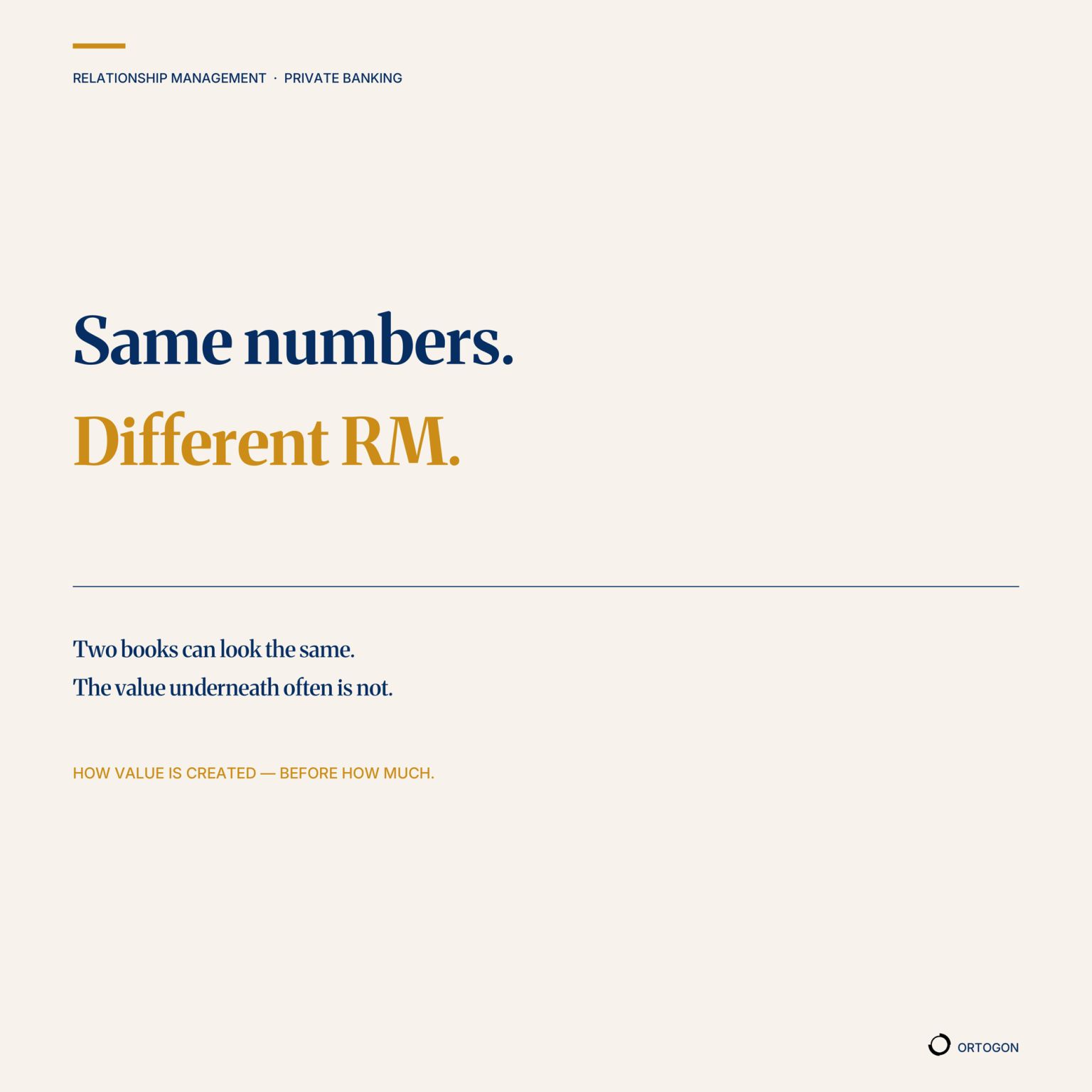 Infographie indiquant « Same numbers. Different RM. » et soulignant que deux portefeuilles peuvent se ressembler alors que la valeur sous-jacente diffère souvent.
